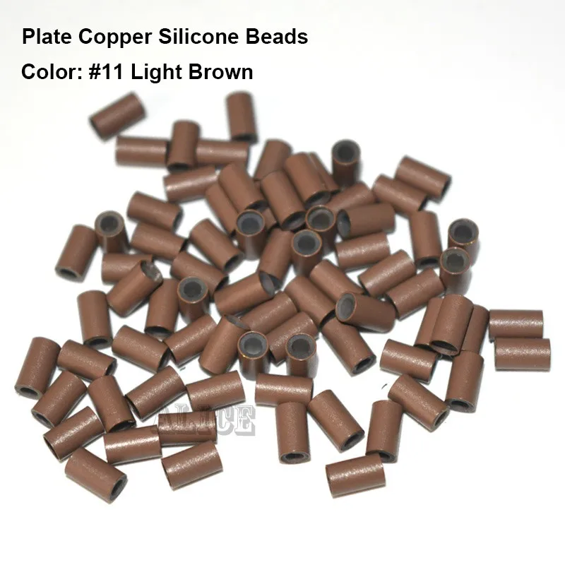 Flat Edge Silicone Copper Micro Rings 3.42.06.0mm Dark Blonde 1000pcsLot Perles Dreadlocks Hair Rings For Braids