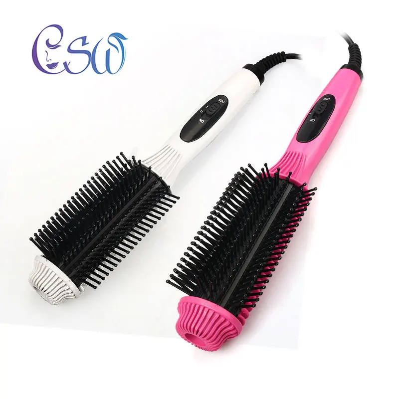 CSW Two In One Electric Hair Straightener Comb Curler Multifunctional Anti-scald Flat Iron Straightening Brush Curling Tool |