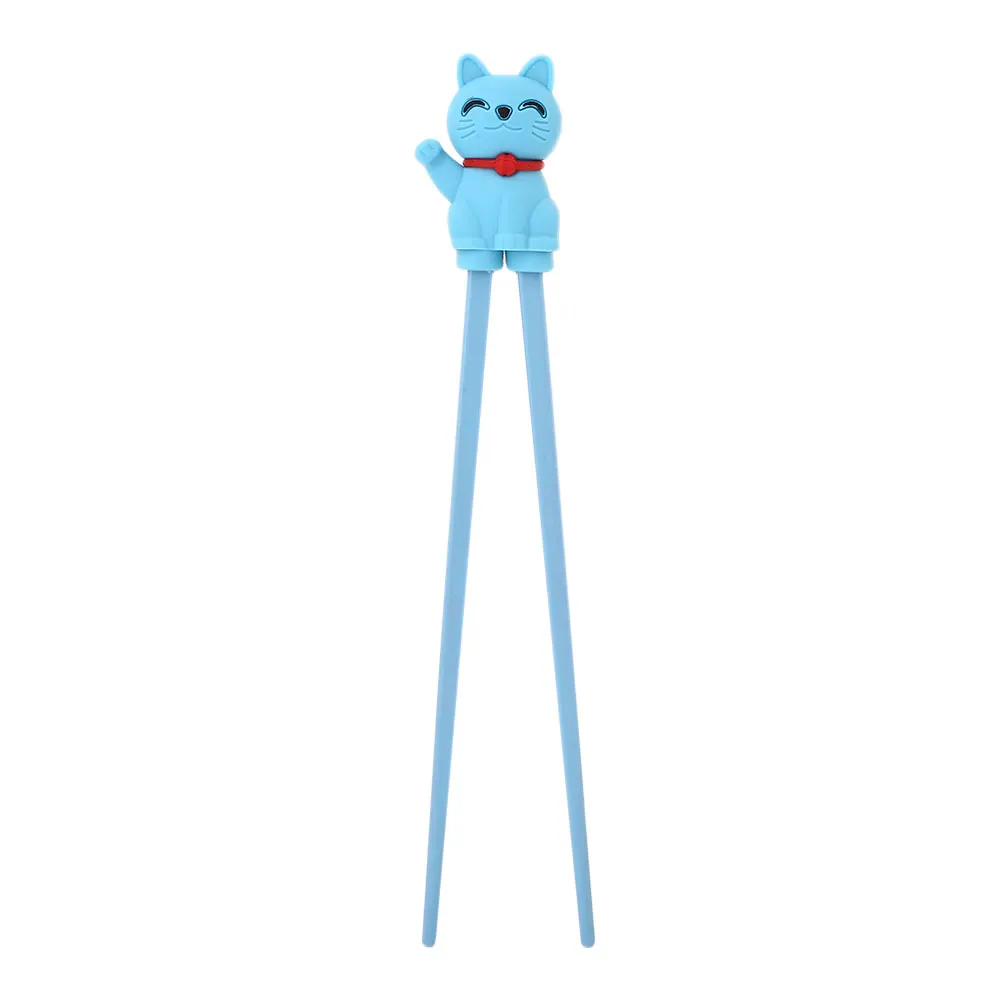 

1Pair Children Chopsticks Training Helper Learning Trainers Cartoon Cat Fun Chopsticks for Kids Tableware Dinner Eat Multi Color