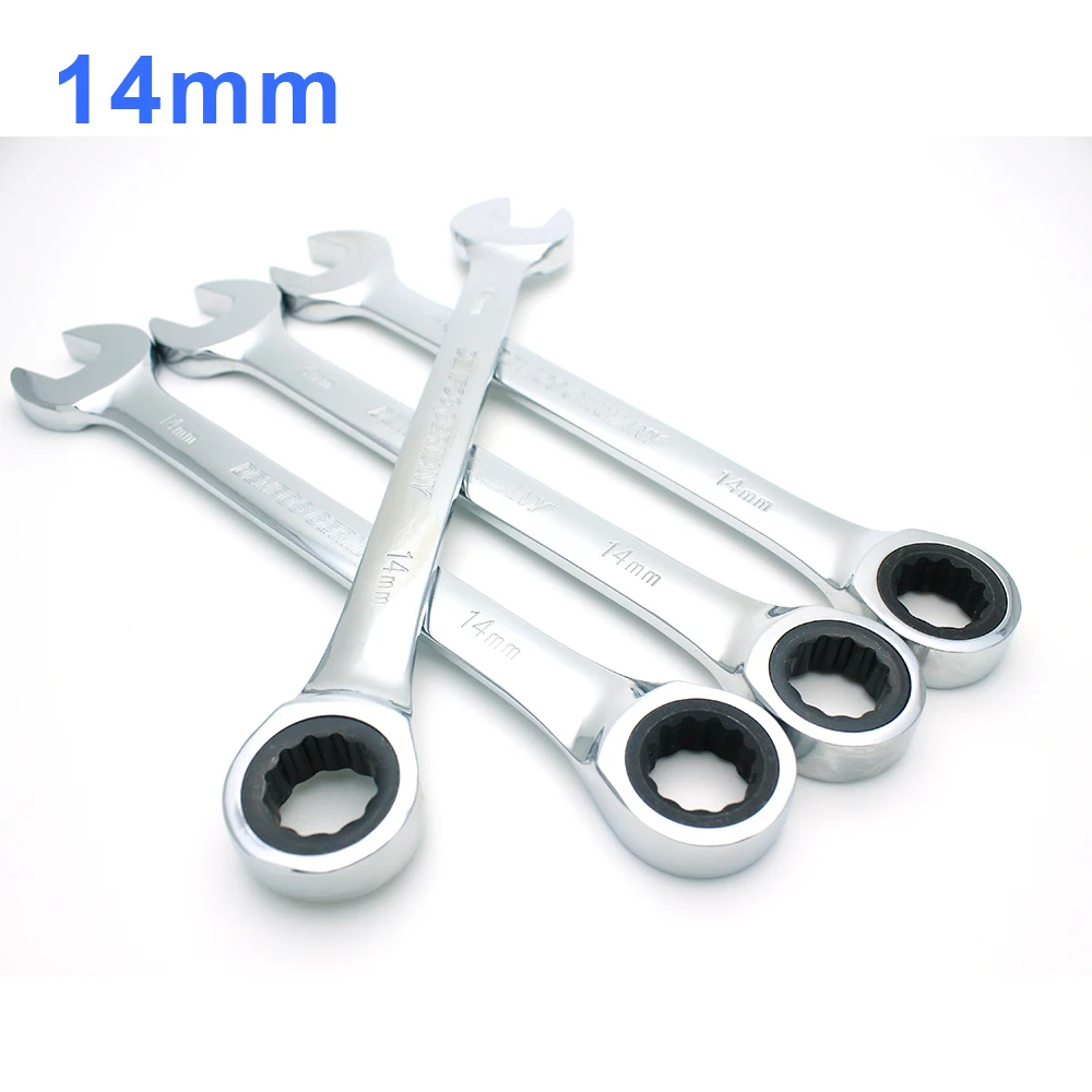 

14 Mm Ratchet Wrench Set Hand Tools for Nut Pipe Gear Ring Torque Wrench Set Universal and Adjustable Wrench Set for Household