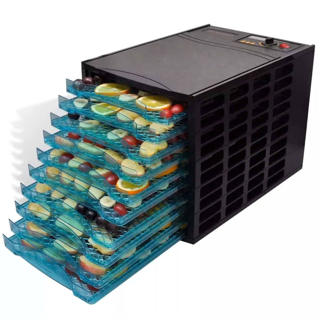 

Food Dehydrator Machine With 10 Trays 630W Digital Control Timer Function Adjustable Temperature For Fruits Vegetables Mushrooms