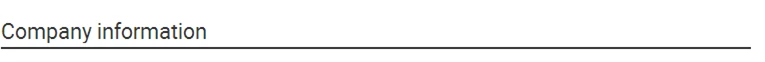 company information_