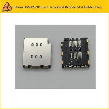 

10Pcs/Lot Original new single dual Sim card socket For iphone XR XS MAX sim card reader holder slot Flex Cable Replacement parts