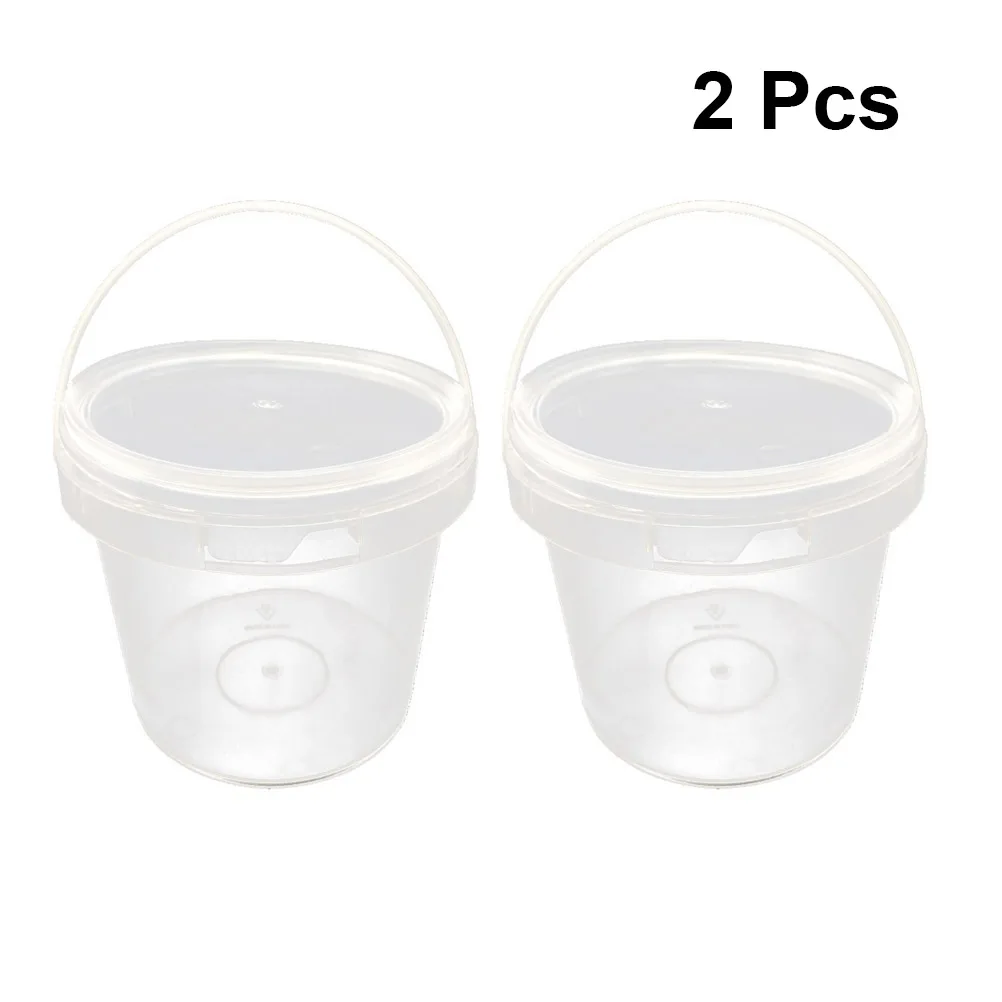

2pcs Hand Bucket Food Grade Plastic Round Transparent Storage Tank Household Bucket Storage Bucket for Restaurant Home Kitchen