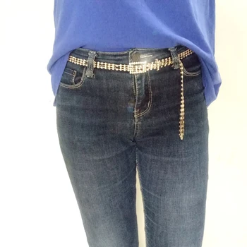 

2020 New Luxury belts Women's Tassel Chain Belt Full Rhinestone bride Silver Bling Female Crystal Waist Wedding Belt accessories