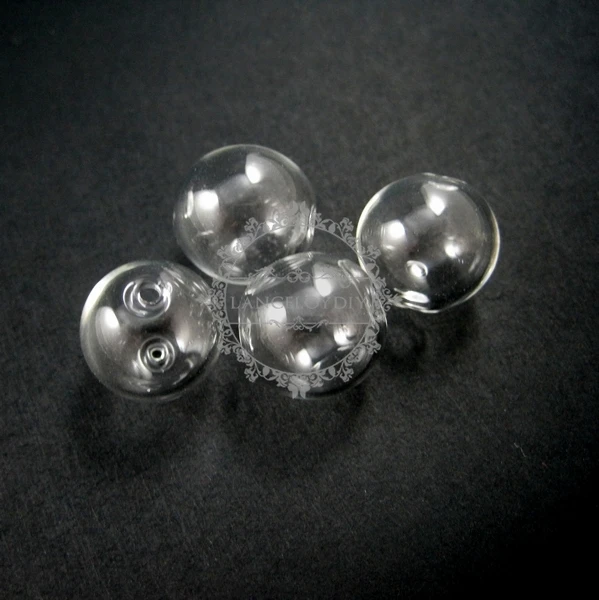 

14mm round glass beads bottles with 2mm open mouth transparent DIY glass pendant charm earrings findings supplies 3070049