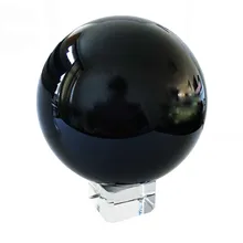 70 мм 1 шт. черные шарики из хрусталя кристаллическая основа фэншуй части для скульптуры фигурка заживление оптом