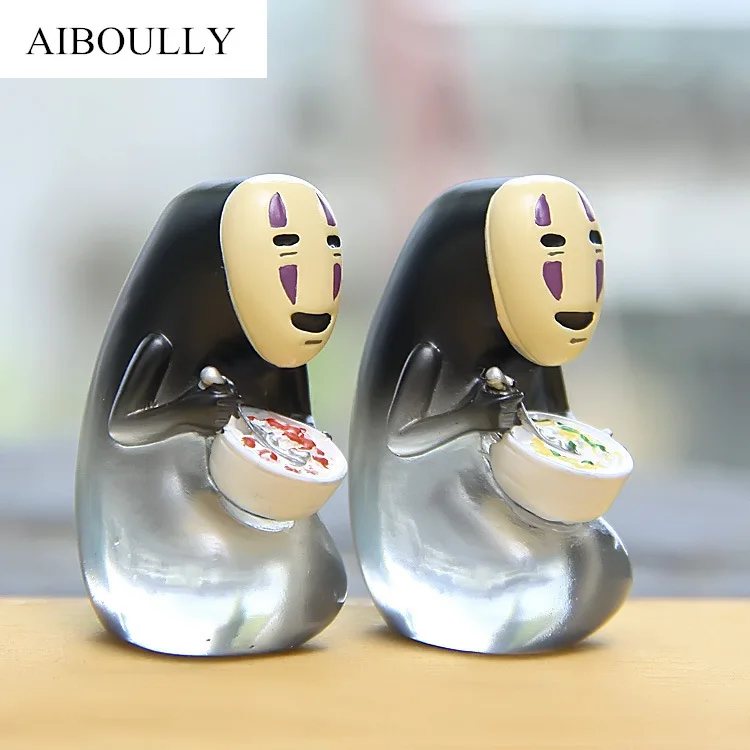 

Eat noodles soup no face man Spirited Away Play house doll cartoon version Miniature Model Figure Cashapon Nendoroid Decoration