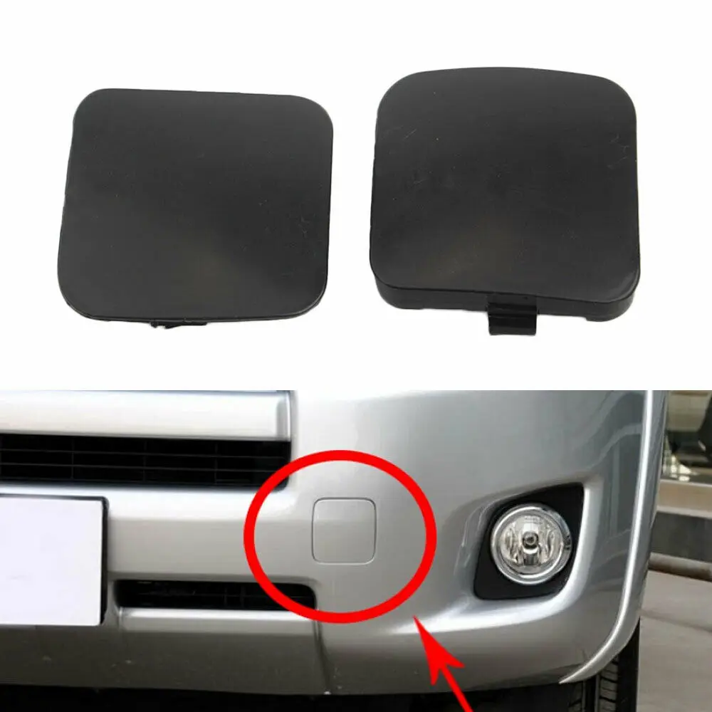 

2pcs/set Black Left Right Front Car Bumper Trailer Tow Hook Eye Cover Cap 53286-0R020 For Toyota RAV4 2009-2012