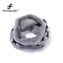 Зимний детский шарф звезды плюс вельветовые шарфы для мальчиков и девочек O хомут для шеи Теплый Хлопок Дети Петля Шарф