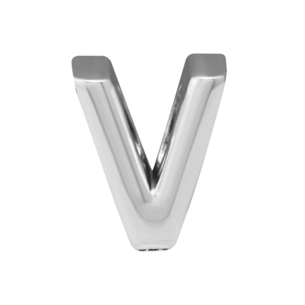 

Fits Pandora Bracelet Alphabet Charms Original Beads for Jewelry Making Letter V Charm 100% 925 Sterling Silver Jewelry L17V