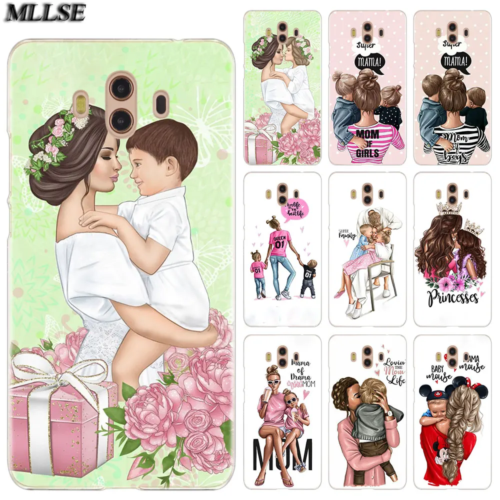 

MLLSE Baby Mom Girl Boy Fashion Case Cover for Huawei Mate S 10 20 Lite Pro Y3II Y5II Y6II Y5 Y6 2017 Y7 Prime 2018 Y9 2019 Hot
