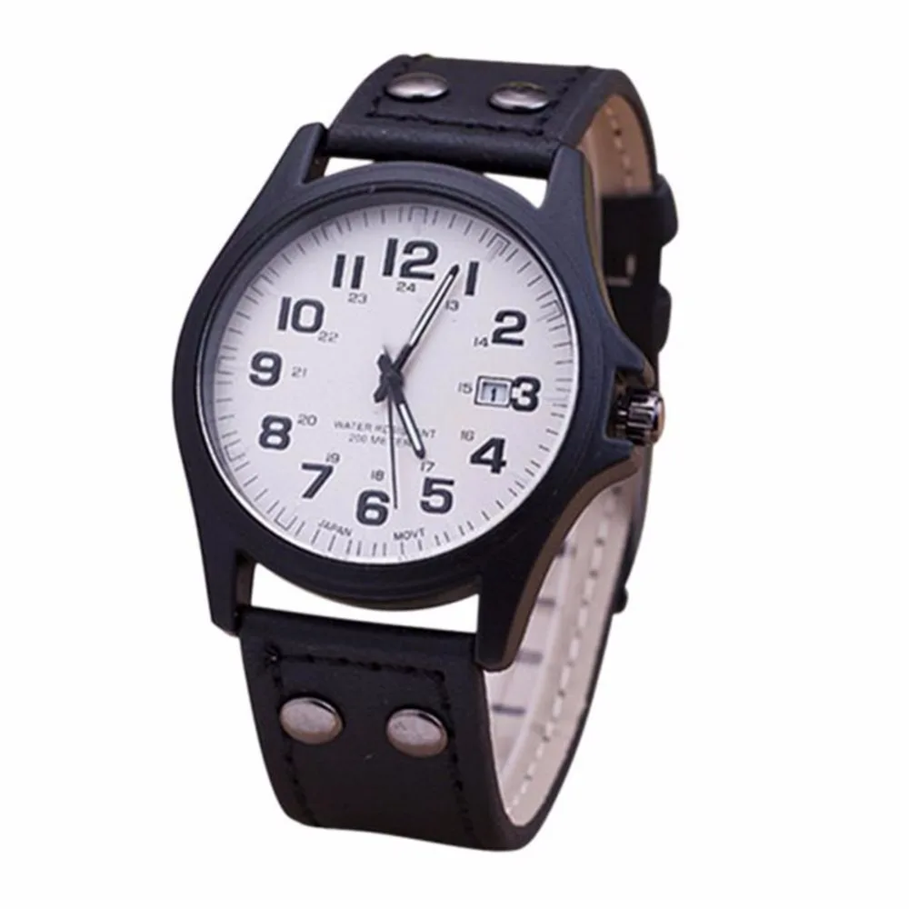 

Military Army Date Sport Faux LeatherStrap Men's Analog Quartz Watch Gift A