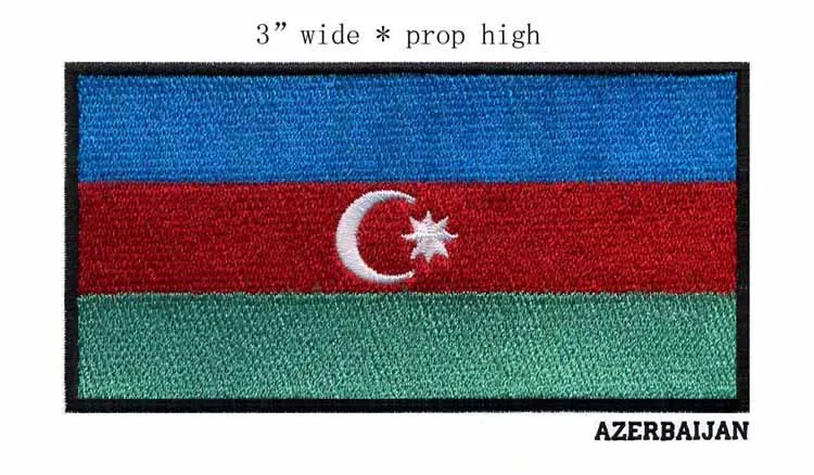 Azerbaiana " широкий Вышитый Флаг патч вышитый логотип Железный патч/Аппликация значок/Все для шитья