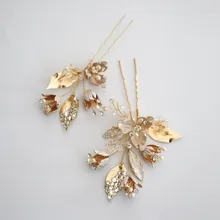 Delicate Dawer me свадебные золотые Цветочные заколки для волос, аксессуары, свадебный головной убор с листьями, женские Украшения для волос на выпускной