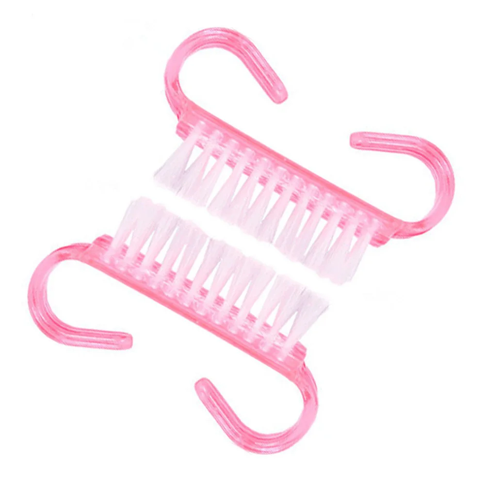 

50pcs/lot Nail Dust Plastic Manicure Clean Nail Brush Tools Pink Color For Acrylic & UV Gel Pedicure Tool Professional Brush