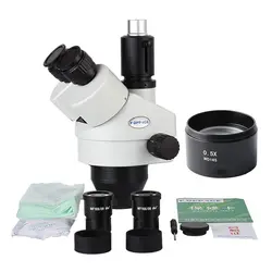 3.5X-45X промышленных Тринокулярный стереомикроскоп объектив 23,2 мм электронный окуляр Камера головка микроскопа и тела WF10X/20 мм