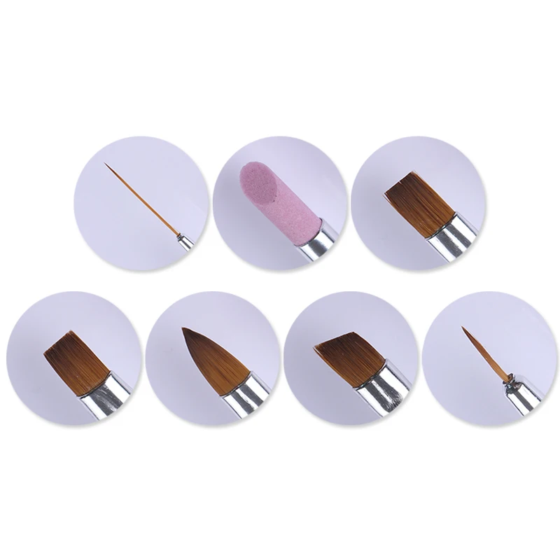 7 шт розовый набор кисточек для ногтей деревянная ручка-лайнер УФ градиентное покрытие гелем акриловая краска средство для удаления кутикул маникюрный набор инструмент для дизайна ногтей