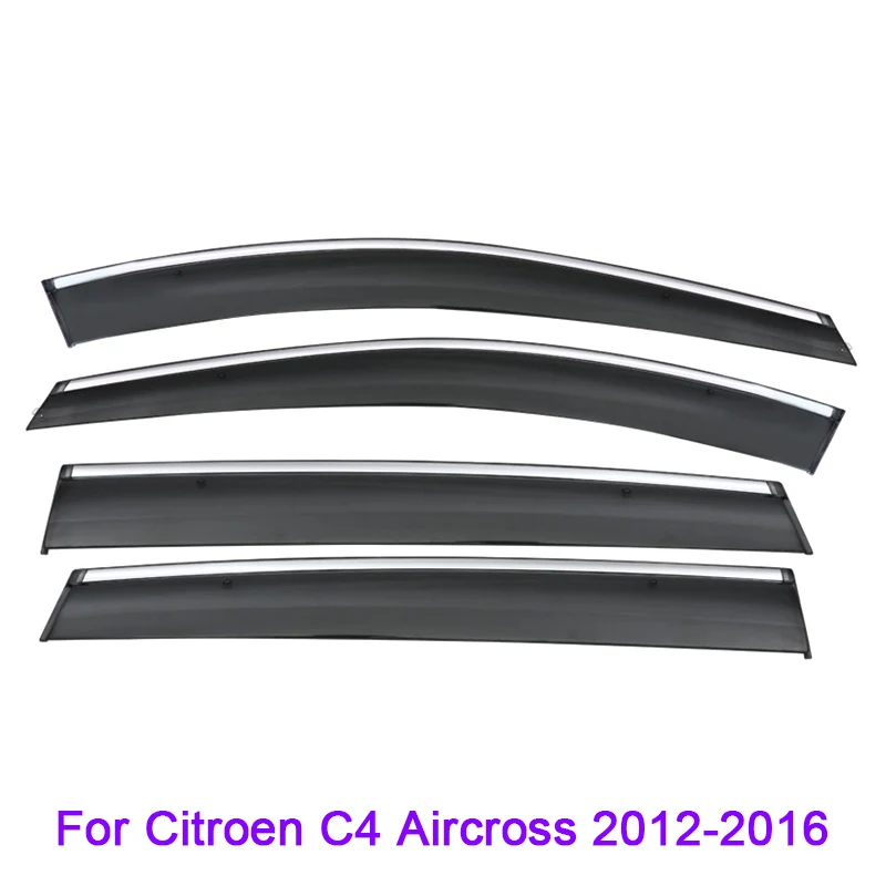 QCBXYYXH Автомобиль Стайлинг 4 шт./лот окна Козырьки для Citroen C2 C3-XR C4 C5 Aircross C4L C-Elysee солнце дождь щит наклейки обложки - Цвет: For C4Aircross 12-16