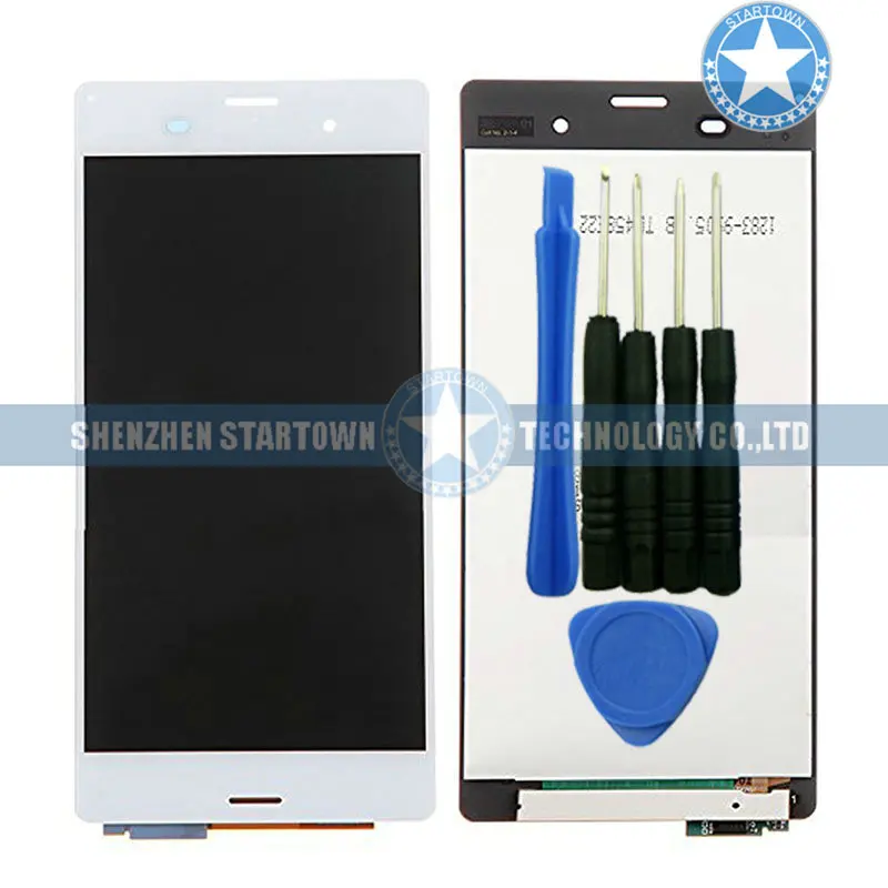 

Original New LCD display Touch Screen Digitizer Assembly for Sony Xperia Z3 D6603 D6643 D6653 L55u L55t with free tools (White)