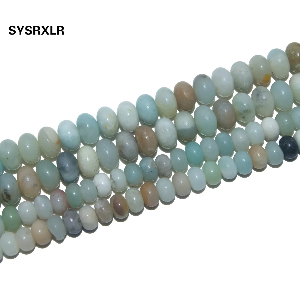 

Free Shipping Colorful Amazon Natural Stone Spacer Rondelle Beads For Jewelry Making Charm DIY Bracelet Necklace 4*7/5*8 MM