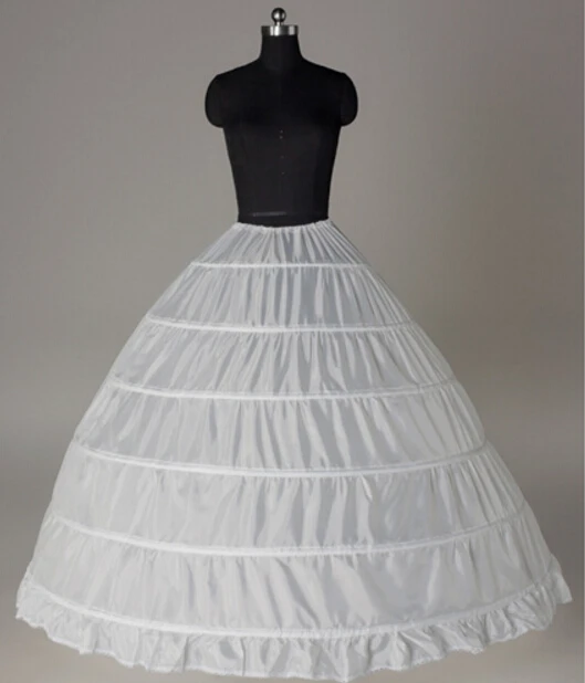 

White Petticoats Wholesale 6 Rings Luxury Bridal Petticoat for Wedding Dress Ball Gown Underskirt Lining Accessories