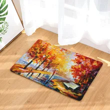 CAMMITEVER масляная живопись осенний лес сцена Новые противоскользящие ковры модные идеи цветные деревья печати коврики ванная комната пол кухня