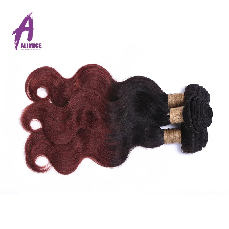 

2016 Brazilian Virgin Hair Unprocessed Human Hair Weave Brazilian Virgin Ombre Body Wave Extensions 7a Two Tone 2 Bundles 1b/99j