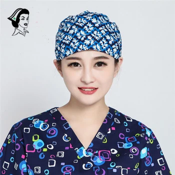 

Fashion New Print Medical Surgical Cap Doctor Cap 100% Cotton Beauty Salon Work Caps Pet Hospital Dental Clinic Cap