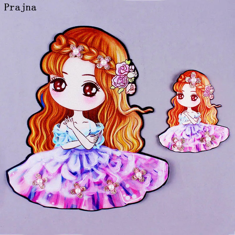 

Prajna Princess Fabric Patches for Clothing DIY Sew-on Patch to Cloth Embroidered Cartoon Girl Applique Kids Dress Decoration F