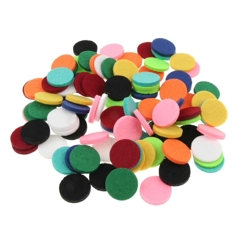 

100Pcs Essential Oil Diffuser Locket Necklace Aromatherapy Necklace Round Cotton Replacement Refill Pads Perfume Pendant
