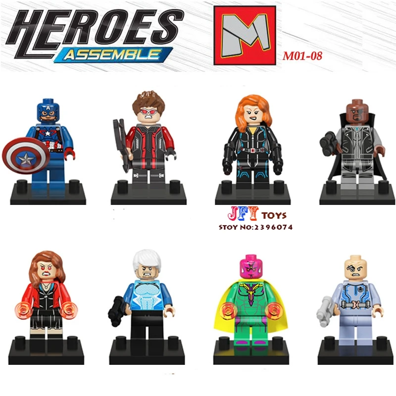 

Single Sale superhero Nick Fury Black Widow Captain America building blocks model bricks toys for children brinquedos menino