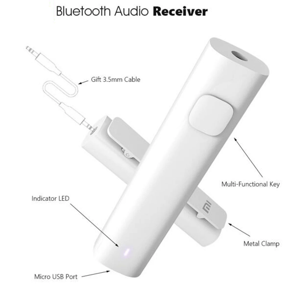 Xiaomi mi bluetooth 4.2 Audio-ontvanger headset Speaker Draagbare Bedrade Draadloze 3.5 Mm jack aux Media ADAPTER Oortelefoon