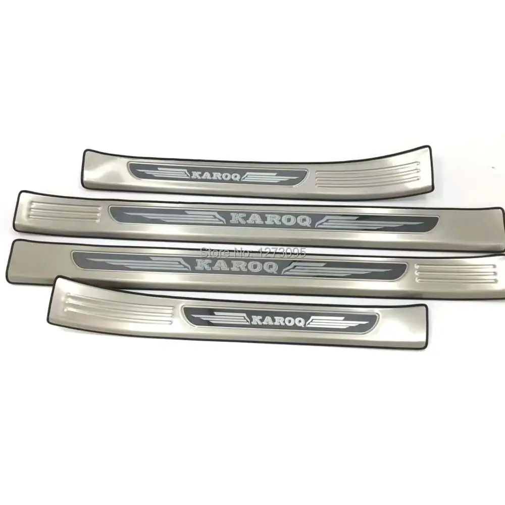 

For Skoda Karoq 2017 2018 Stainless Door Sill Scuff Plate Protector Trim Kick Guard Pedal Step Cover Car Styling Accessories