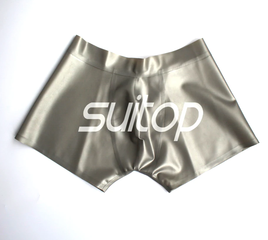 

Men 's Latex rubber short in silver color