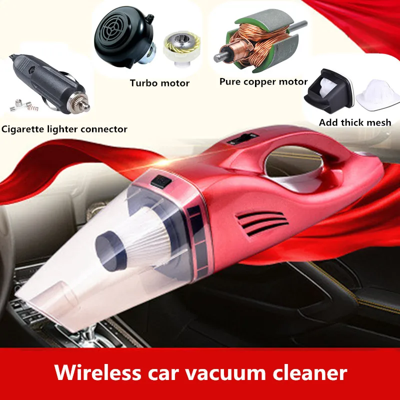 

12V Car Vacuum Cleaner Handheld Wet And Dry Dual Use Vacuumer Automobile Indoor Mini Strong Suction Cleaner 5m Wire Or Wireless