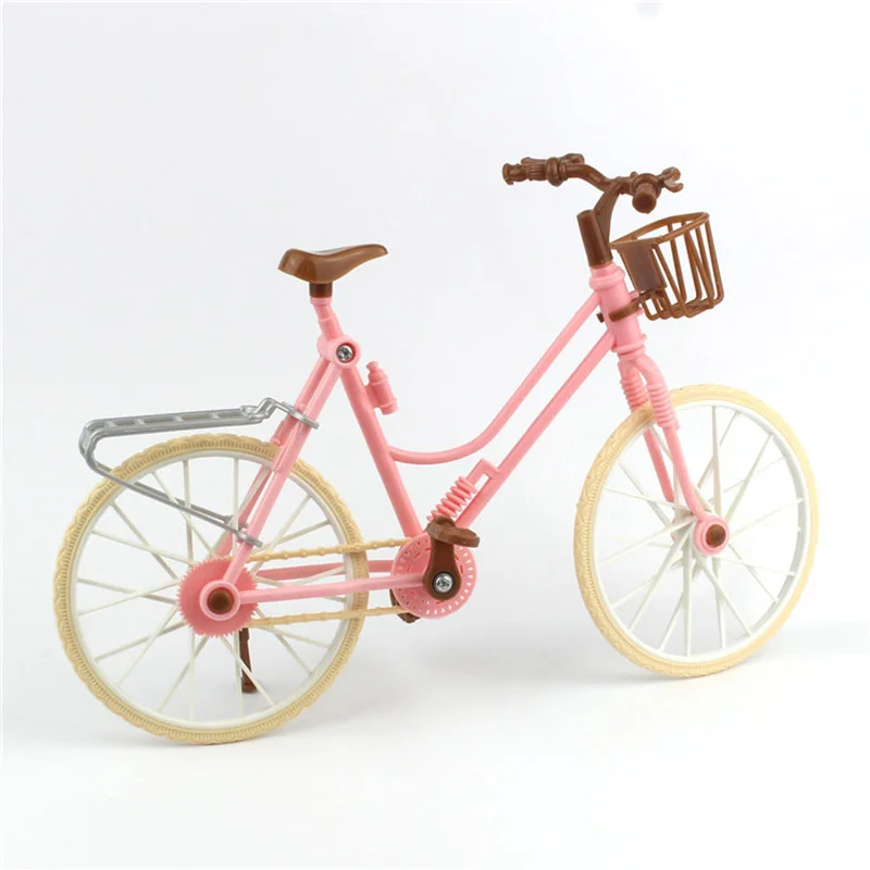 Модный съемный розовый велосипед с коричневым пластиковым шлемом ведущая звезда высокого качества красивый велосипед для кукол аксессуары