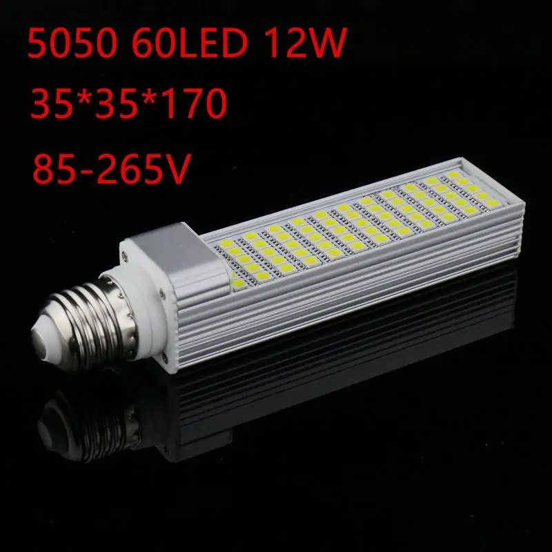 Akdsteel SMD 5050 60 Светодиодная лампа e27 свет AC85V 265V 12 Вт горизонтальный разъем лампы