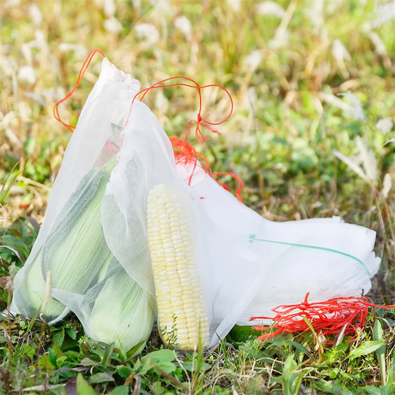 

10pcs Garden Plant Fruit Protect Drawstring Net Bag Against Insect Pest Bird Bunched Hand Rope Storage Bag