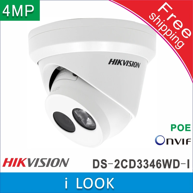 Бесплатная доставка Hikvision 4 МП телефон 30 м P2P ip камера сетевая купольная система