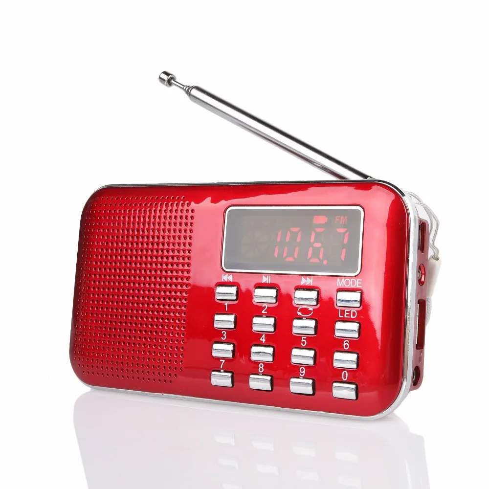 AM FM Portable Transistor Radio MP3 Music Player Light and Ultra Thin Support Micro TF Card USB Flash Light