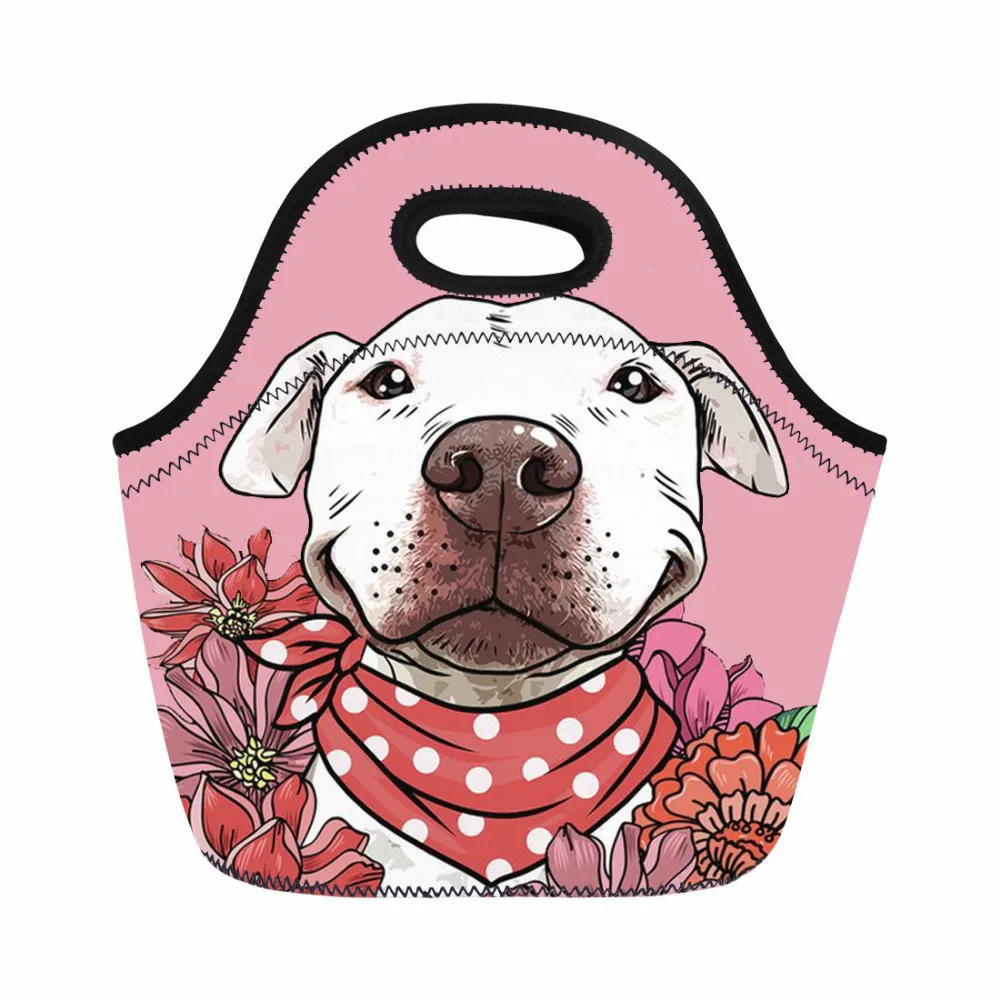 

ThiKin Women Lunch Bag Bull Terrier Print Picnic Bag Kids Girls Thermal Food Bag Student Meals Sacola Fashion Snack Bolsa