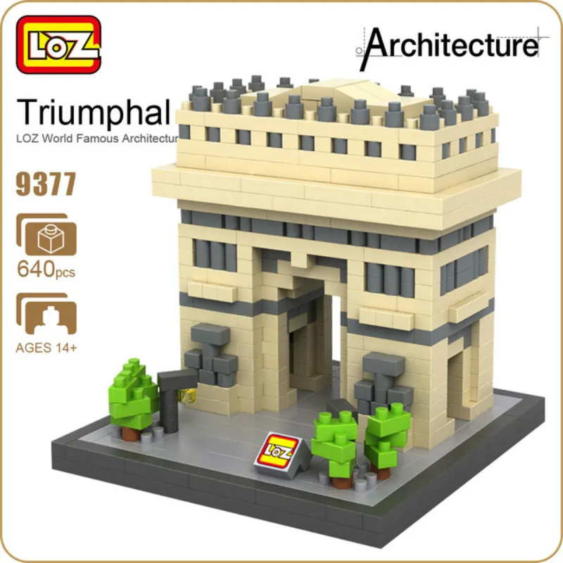 

LOZ Triumphal Arch Diamond Block World Famous Architecture Series Paris France Design Building Blocks Toy Bricks Model