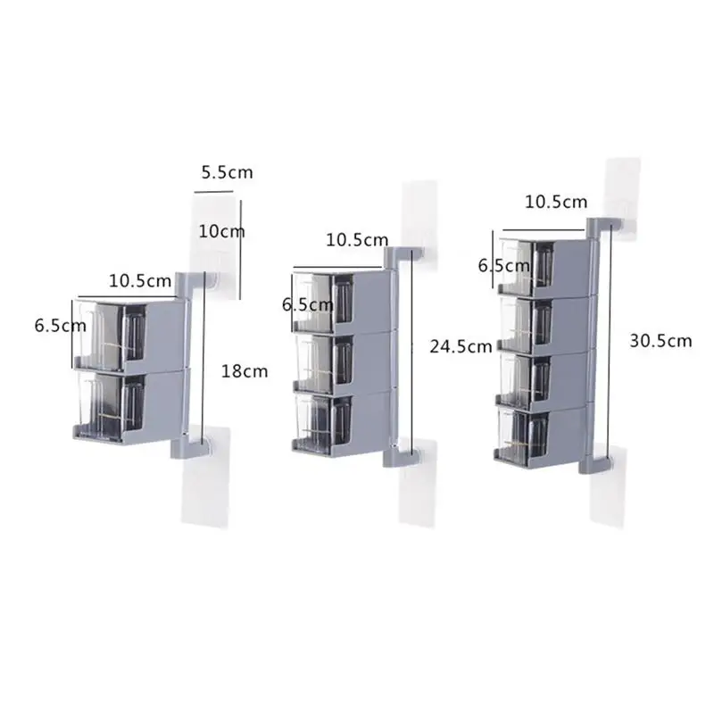 3-х уровневый 360 градусов вращающийся настенное крепление специи приправы коробка для хранения банок Организатор Приправа Контейнеры