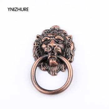 

67 * 46MM kitchen cabinet handles and knobs red color antique wardrobe cupboard handle high-grade lion head door handle