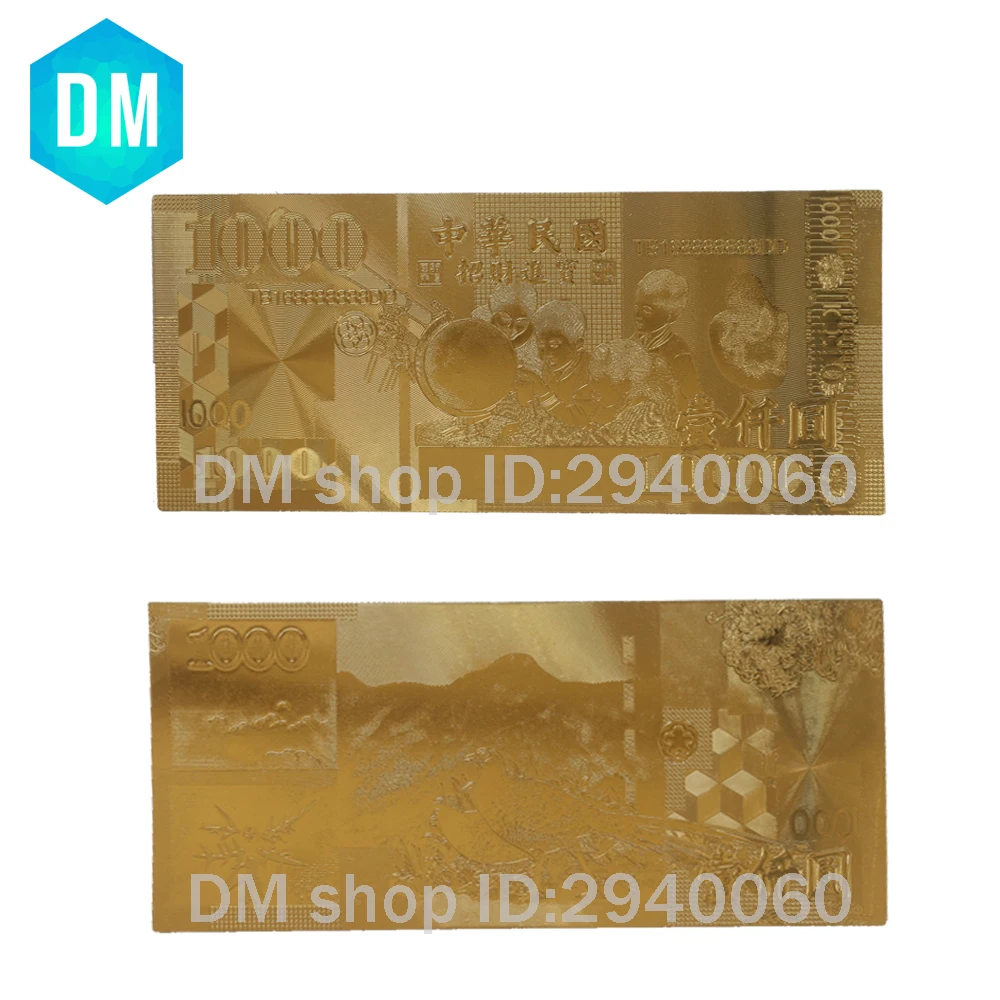 24k Gold Foil Banknotes 1000 Bills World Paper Money Collections Chinese Bank Of Taiwan Vintage Home Decor Fake Money Selling Bank Bank Money Aliexpress