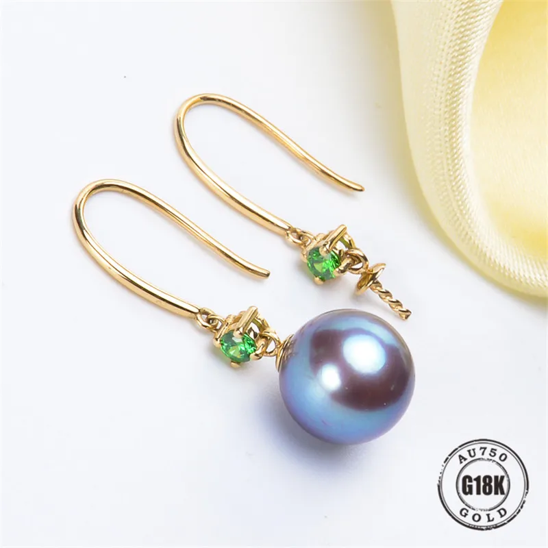 

G18K Gold Jewelry, AU750, Earrings Pearl Accessories, Ear Hook, For Women, Jewelry Findings, DIY