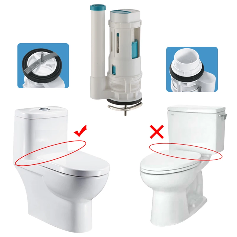 Резервуар с водой для унитаза Dual Flush Кнопка цистерны сифон комплекты клапанов Туалет