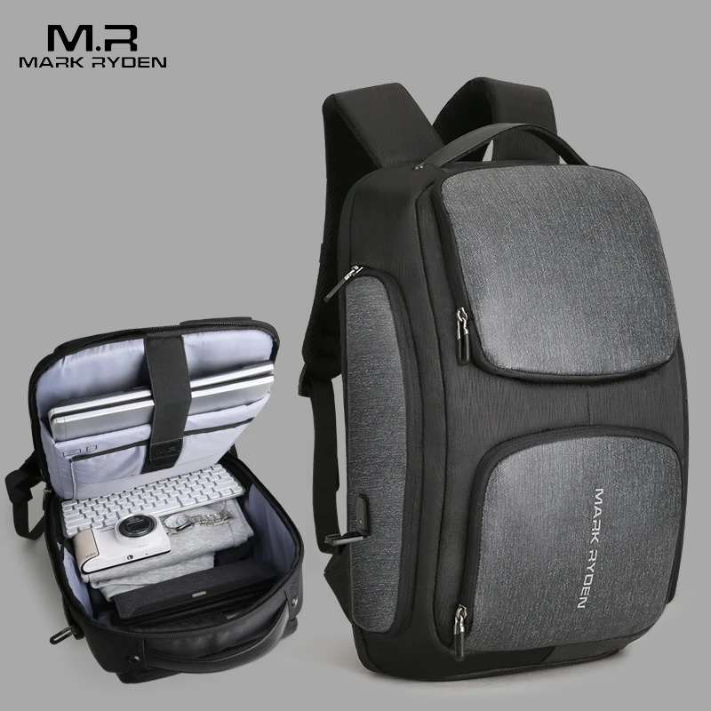 

Mark Ryden New Men Backpack USB Charging Bag 15.6inch Laptop Backpack High Capacity Men Travel Backpack