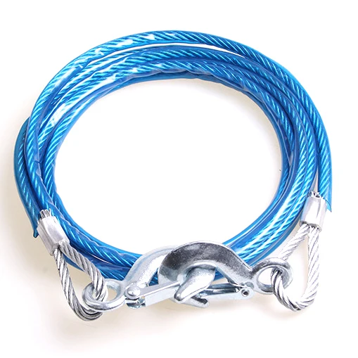 الثقيلة سحب الحبال 4 M 5 طن سلك كابل عالية القوة سلامة هوك أسلاك الفولاذ مقطورة سيارة الطوارئ حبل قطر